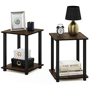 Furinno Simplistic Sofatisch, Couchtisch, Beistelltisch, mit 2 Ebenen, 2-er Set, Columbia-Walnuss/Schwarz Furinno Simplistic Sofatisch, Couchtisch, Beistelltisch, mit 2 Ebenen, 2-er Set, Columbia-Walnuss/Schwarz