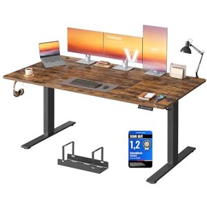 VASAGLE Höhenverstellbarer Schreibtisch, 180 x 80 cm, USB-C-Anschluss, Ablage für Steckdosenleiste, Stehtisch, Erinnerung bei langem Sitzen, 3 Speichertasten, für Büro, vintagebraun LSD148KD02 VASAGLE Höhenverstellbarer Schreibtisch, 180 x 80 cm, USB-C-Anschluss, Ablage für Steckdosenleiste, Stehtisch, Erinnerung bei langem Sitzen, 3 Speichertasten, für Büro, vintagebraun LSD148KD02