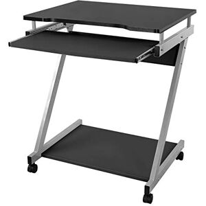 VASAGLE Schreibtisch, Computertisch mit 4 Rollen, 2 Davon mit Bremsen, PC-Tisch leichtgängiger Tastaturauszug, erleichterte Montage platzsparender PC-Tisch in Z-Form, schwarz, LCD811B, 60 x 48 x 73 cm VASAGLE Schreibtisch, Computertisch mit 4 Rollen, 2 Davon mit Bremsen, PC-Tisch leichtgängiger Tastaturauszug, erleichterte Montage platzsparender PC-Tisch in Z-Form, schwarz, LCD811B, 60 x 48 x 73 cm