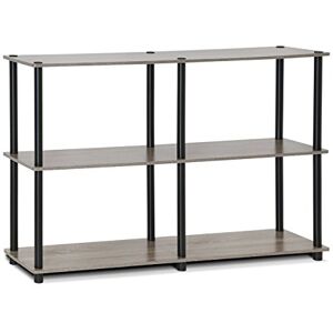 Furinno 3-Ebenen Mehrzweck-Regal - Holz, Französische Eiche Grau/Schwarz Furinno 3-Ebenen Mehrzweck-Regal - Holz, Französische Eiche Grau/Schwarz
