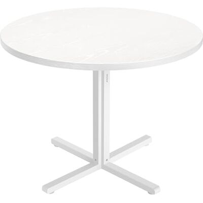 VASAGLE Esstisch rund, Esszimmertisch, klein Küchentisch für 4 Personen, Landhausstil, wasserresistente Oberfläche, 80 cm d, 74,8 cm H, für Esszimmer, Wohnzimmer, schneeweiß KDT082W01 VASAGLE Esstisch rund, Esszimmertisch, klein Küchentisch für 4 Personen, Landhausstil, wasserresistente Oberfläche, 80 cm d, 74,8 cm H, für Esszimmer, Wohnzimmer, schneeweiß KDT082W01
