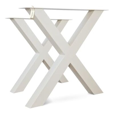 holz4home Hora X-Tischbeine Cremeweiß I Tischgestell aus Metall Pulverbeschichtet I Universales Gestell für Esstisch I Standfeste X-förmige Tischfüße aus Stahl holz4home Hora X-Tischbeine Cremeweiß I Tischgestell aus Metall Pulverbeschichtet I Universales Gestell für Esstisch I Standfeste X-förmige Tischfüße aus Stahl