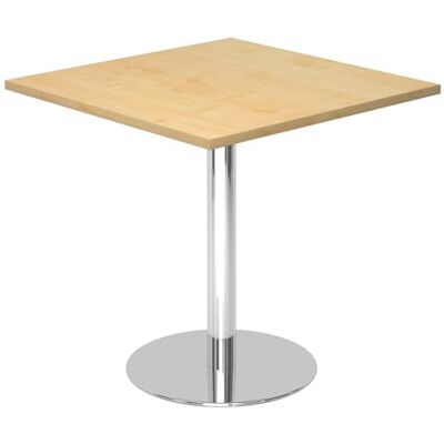 bümö Besprechungstisch, Esstisch klein, Tisch eckig 80x80 cm in Ahorn, Gestell: verchromt Kleiner Rundtisch für 2 Personen mit Holz-Platte, Säule aus Metall, Konferenztisch, Bistrotisch bümö Besprechungstisch, Esstisch klein, Tisch eckig 80x80 cm in Ahorn, Gestell: verchromt Kleiner Rundtisch für 2 Personen mit Holz-Platte, Säule aus Metall, Konferenztisch, Bistrotisch
