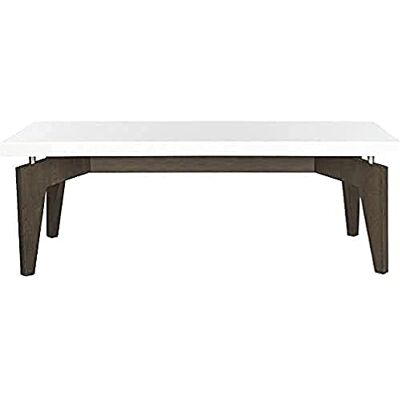 SAFAVIEH Contemporary Wooden Accent Table, in White and Dark Brown, 60 X 110 X 38.1 SAFAVIEH Contemporary Wooden Accent Table, in White and Dark Brown, 60 X 110 X 38.1