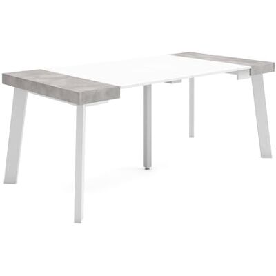 SKRAUT - HOME Mesa Consola Extensible - Weiß und Zement - Extendable console table SKRAUT - HOME Mesa Consola Extensible - Weiß und Zement - Extendable console table