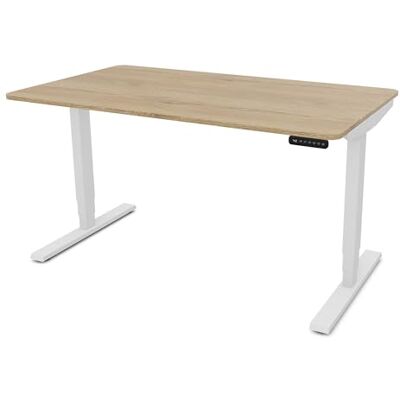 Assmann Höhenverstellbarer Schreibtisch elektrisch, 120x70cm, TÜV-geprüft stufenlos verstellbar mit Aufprallschutz, ergonomischer Schreibtisch Made in Germany, abgerundete Ecken, Eiche Natura/Weiß Assmann Höhenverstellbarer Schreibtisch elektrisch, 120x70cm, TÜV-geprüft stufenlos verstellbar mit Aufprallschutz, ergonomischer Schreibtisch Made in Germany, abgerundete Ecken, Eiche Natura/Weiß