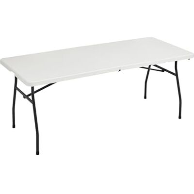 Amazon Klapptisch, rechteckig, mit Tragegriff, für drinnen und draußen, tragbar, leicht, Reisetisch, Picknick, Camping, Weiß, 182 x 75 x 73 cm Amazon Klapptisch, rechteckig, mit Tragegriff, für drinnen und draußen, tragbar, leicht, Reisetisch, Picknick, Camping, Weiß, 182 x 75 x 73 cm
