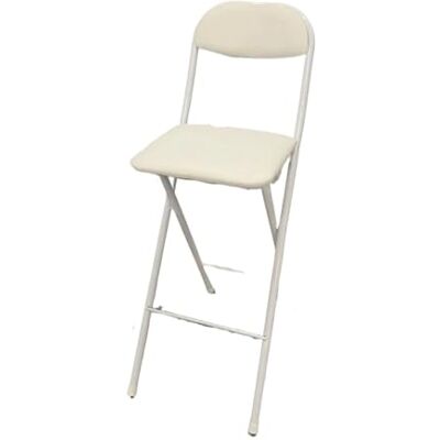 LXLAEOANG Hocker Klappbar Klappbare Barhocker Mit Hoher Rückenlehne Mit Leder gepolsterte, klappbare Stühle in Thekenhöhe for Küche oder Bar(White 65cm) LXLAEOANG Hocker Klappbar Klappbare Barhocker Mit Hoher Rückenlehne Mit Leder gepolsterte, klappbare Stühle in Thekenhöhe for Küche oder Bar(White 65cm)