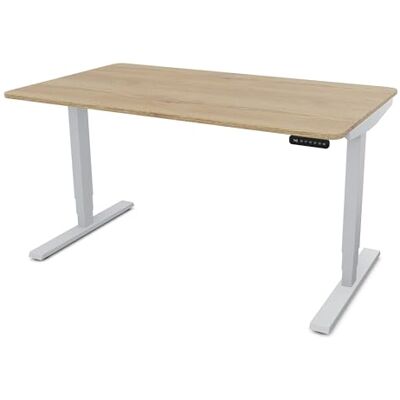 Assmann Höhenverstellbarer Schreibtisch elektrisch, 120x70cm, TÜV-geprüft stufenlos verstellbar mit Aufprallschutz, ergonomischer Schreibtisch Made in Germany, abgerundete Ecken, Eiche Natura/Silber Assmann Höhenverstellbarer Schreibtisch elektrisch, 120x70cm, TÜV-geprüft stufenlos verstellbar mit Aufprallschutz, ergonomischer Schreibtisch Made in Germany, abgerundete Ecken, Eiche Natura/Silber