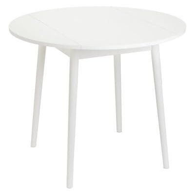 DRW Runder Klapptisch aus Holz und PB in Weiß DRW Runder Klapptisch aus Holz und PB in Weiß
