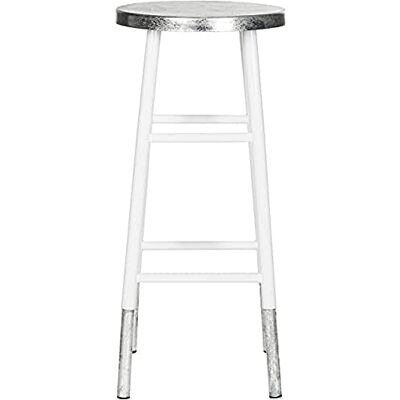 Safavieh Modern Bar & Counter Stool, in White and Silver Safavieh Modern Bar & Counter Stool, in White and Silver