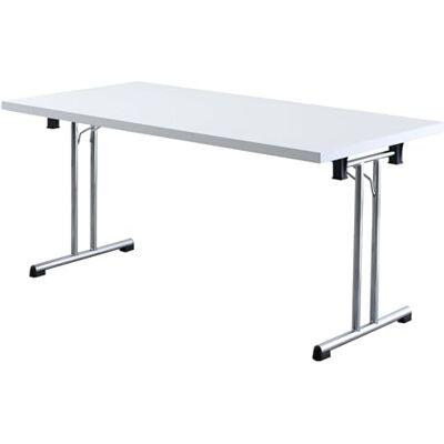 bümö Klapptisch weiß 160 x 80 cm klappbar & stapelbar, klappbarer Schreibtisch, Klappschreibtisch, Tisch klappbar, Klappbarer Tisch, Klapptisch Holz-Platte, Gestell stabil aus Metall verchromt bümö Klapptisch weiß 160 x 80 cm klappbar & stapelbar, klappbarer Schreibtisch, Klappschreibtisch, Tisch klappbar, Klappbarer Tisch, Klapptisch Holz-Platte, Gestell stabil aus Metall verchromt