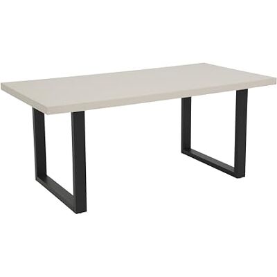 Hela Tische , Esstisch Meran, 50mm Tischplatte, Cashmere Matt lackiert, U-Gestell Metall Schwarz, 180x90 cm Hela Tische , Esstisch Meran, 50mm Tischplatte, Cashmere Matt lackiert, U-Gestell Metall Schwarz, 180x90 cm