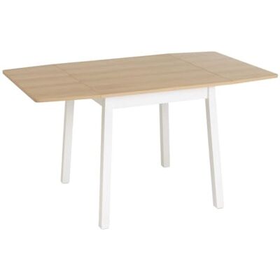 DRW Rechteckiger Klapptisch aus Holz und PB in Natur und Weiß DRW Rechteckiger Klapptisch aus Holz und PB in Natur und Weiß