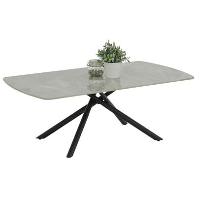 Hela Tische , Couchtisch Fred mit Steinplatte,Dekor Marmor Grau, Spinnengestell Metall Schwarz, 120x68x45cm Hela Tische , Couchtisch Fred mit Steinplatte,Dekor Marmor Grau, Spinnengestell Metall Schwarz, 120x68x45cm