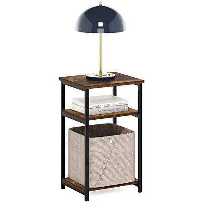 Furinno Just 3-stufiger Industrie-Beistelltisch mit Metallrahmen und Ablageflächen, 1er-Pack, Amber Pine Furinno Just 3-stufiger Industrie-Beistelltisch mit Metallrahmen und Ablageflächen, 1er-Pack, Amber Pine