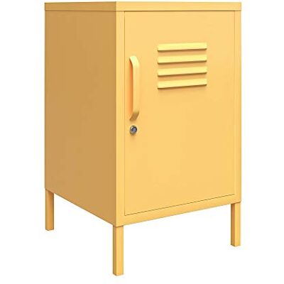 Dorel Home Furnishings Cache Beistelltisch mit 1 Tür in Metal Yellow Dorel Home Furnishings Cache Beistelltisch mit 1 Tür in Metal Yellow