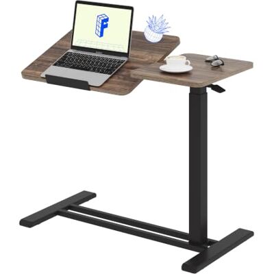 FlexiSpot Beistelltisch Höhenverstellbarer mit Rollen, stufenlose Gasfeder Computertisch/Nachttisch/Couchtisch/Betttisch mit neigbarer Tischplatte, passt unter Sofa und Bett, mobiler Tisch 80×40cm FlexiSpot Beistelltisch Höhenverstellbarer mit Rollen, stufenlose Gasfeder Computertisch/Nachttisch/Couchtisch/Betttisch mit neigbarer Tischplatte, passt unter Sofa und Bett, mobiler Tisch 80×40cm
