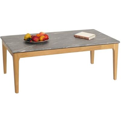 Mendler Couchtisch HWC-M55 46x120x70cm Marmor/Stein-Optik helle Beine Beistelltisch, Sofatisch, Massiv-Holz, HDF, Laminat, Melamin Mendler Couchtisch HWC-M55 46x120x70cm Marmor/Stein-Optik helle Beine Beistelltisch, Sofatisch, Massiv-Holz, HDF, Laminat, Melamin
