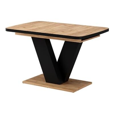 Vicco Esstisch Fenaro, Schwarz/Eiche, 120-160 x 80 cm ausziehbar, mit Synchronauszug für variable Tischlänge Vicco Esstisch Fenaro, Schwarz/Eiche, 120-160 x 80 cm ausziehbar, mit Synchronauszug für variable Tischlänge