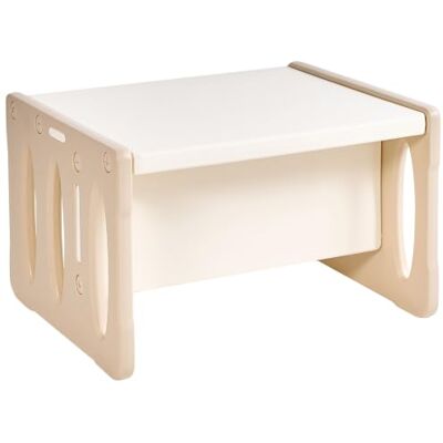 Beliani Kindertisch mit 2 Stühlen Kunststoff beige Sitzgruppe fürs Kinderzimmer Montessori-Stil Bulloo Beliani Kindertisch mit 2 Stühlen Kunststoff beige Sitzgruppe fürs Kinderzimmer Montessori-Stil Bulloo