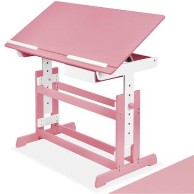 tectake ® Kinderschreibtisch, Schreibtisch höhenverstellbar, Kindertisch mit Stauraum Schublade, Tischplatte neigbar, höhenverstellbarer Tisch, Arbeitszimmer für Kinder, Jugendzimmer pink tectake ® Kinderschreibtisch, Schreibtisch höhenverstellbar, Kindertisch mit Stauraum Schublade, Tischplatte neigbar, höhenverstellbarer Tisch, Arbeitszimmer für Kinder, Jugendzimmer pink