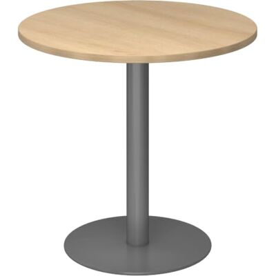 bümö Besprechungstisch, Esstisch klein, Tisch rund 80x80 cm in Eiche, Gestell: Graphit Kleiner Rundtisch für 2 Personen mit Holz-Platte, Säule aus Metall, Konferenztisch, Bistrotisch bümö Besprechungstisch, Esstisch klein, Tisch rund 80x80 cm in Eiche, Gestell: Graphit Kleiner Rundtisch für 2 Personen mit Holz-Platte, Säule aus Metall, Konferenztisch, Bistrotisch