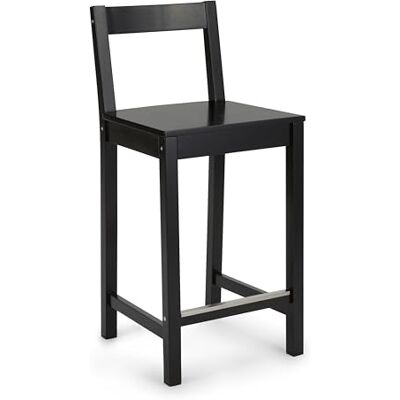Amazon Küchenhocker aus Holz, Barhocker mit Rückenlehne, Esszimmerstuhl, einfache Montage, modern, 1 Stück, 88 cm hoch, Schwarz Amazon Küchenhocker aus Holz, Barhocker mit Rückenlehne, Esszimmerstuhl, einfache Montage, modern, 1 Stück, 88 cm hoch, Schwarz