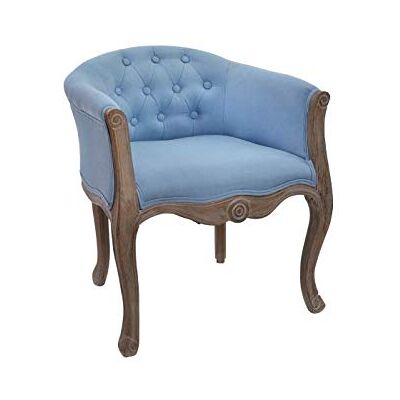 DRW Set mit 2 Stühlen aus Holz und Polyester in Blau und Braun, 58 x 56 x 69 cm DRW Set mit 2 Stühlen aus Holz und Polyester in Blau und Braun, 58 x 56 x 69 cm