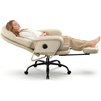 FlexiSpot 180° Verstellbarer Bürostuhl mit Fußstütze HC4 Beige 160° Liegefunktion, Katzenkratzfestes Kunstleder Ideal zum Arbeiten, Entspannen & Mittagsschlaf Beige FlexiSpot 180° Verstellbarer Bürostuhl mit Fußstütze HC4 Beige 160° Liegefunktion, Katzenkratzfestes Kunstleder Ideal zum Arbeiten, Entspannen & Mittagsschlaf Beige