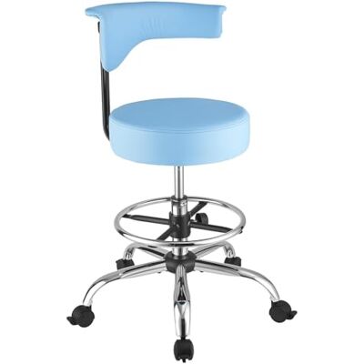 VEVOR Rollhocker 226,8 kg, Arbeitshocker Höhenverstellbar, mit Rückenlehne & Ergonomischem Sitz aus PU-Leder, 360° Drehbar, Ideal für Zahnarztpraxen, Kosmetikstudios & Kliniken, Blau VEVOR Rollhocker 226,8 kg, Arbeitshocker Höhenverstellbar, mit Rückenlehne & Ergonomischem Sitz aus PU-Leder, 360° Drehbar, Ideal für Zahnarztpraxen, Kosmetikstudios & Kliniken, Blau