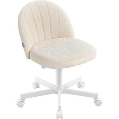 SONGMICS Homeoffice-Stuhl, Schminkstuhl aus PU-Leder, Schreibtischstuhl, Schaumstoffpolsterung, höhenverstellbar, für Arbeitszimmer, Schlafzimmer, Ankleidezimmer, Weiß OBG027W101 SONGMICS Homeoffice-Stuhl, Schminkstuhl aus PU-Leder, Schreibtischstuhl, Schaumstoffpolsterung, höhenverstellbar, für Arbeitszimmer, Schlafzimmer, Ankleidezimmer, Weiß OBG027W101