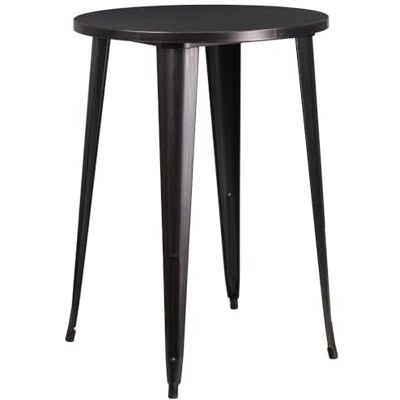 Flash Furniture Philip Stehtisch, handelsüblicher Qualität, 76,2 cm, rund, Schwarz-Antik-Gold, Metall, für drinnen und draußen Flash Furniture Philip Stehtisch, handelsüblicher Qualität, 76,2 cm, rund, Schwarz-Antik-Gold, Metall, für drinnen und draußen