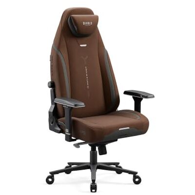 Diablo Gaming Stuhl Stoff ergonomisch, 4D Armlehnen, 170 Grad, bis 140 kg Integrierte Lendenstütze, Memory Schaum Kopfstütze, kühlende Sitzfläche, Wippfunktion mit 5 Positionen, Metallbasis Diablo Gaming Stuhl Stoff ergonomisch, 4D Armlehnen, 170 Grad, bis 140 kg Integrierte Lendenstütze, Memory Schaum Kopfstütze, kühlende Sitzfläche, Wippfunktion mit 5 Positionen, Metallbasis