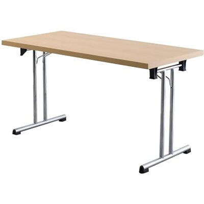 bümö Klapptisch Buche 138 x 69 cm klappbar & stapelbar, klappbarer Schreibtisch, Klappschreibtisch, Tisch klappbar, Klappbarer Tisch, Klapptisch Holz-Platte, Gestell stabil aus Metall verchromt bümö Klapptisch Buche 138 x 69 cm klappbar & stapelbar, klappbarer Schreibtisch, Klappschreibtisch, Tisch klappbar, Klappbarer Tisch, Klapptisch Holz-Platte, Gestell stabil aus Metall verchromt