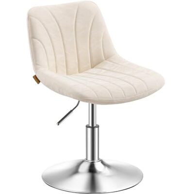 VASAGLE Schminkhocker, Schminkstuhl mit Rückenlehne, höhenverstellbar, um 360° drehbar, für Schlafzimmer, Esszimmer, PU-Kunstleder-Bezug, Cremeweisß LJB160W101 VASAGLE Schminkhocker, Schminkstuhl mit Rückenlehne, höhenverstellbar, um 360° drehbar, für Schlafzimmer, Esszimmer, PU-Kunstleder-Bezug, Cremeweisß LJB160W101