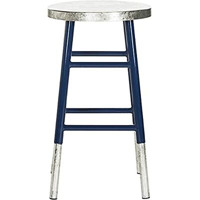 Safavieh Modern Bar & Counter Stool, in Navy and Silver Safavieh Modern Bar & Counter Stool, in Navy and Silver