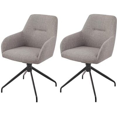 Hela Tische , 2er Set Armlehnstuhl Sessel Triest, Bezug Webstoff Schlamm, Metallgestell 360° drehbar,Sitzschale mit Kipp-/Relaxfunktion,120kg belastbar Hela Tische , 2er Set Armlehnstuhl Sessel Triest, Bezug Webstoff Schlamm, Metallgestell 360° drehbar,Sitzschale mit Kipp-/Relaxfunktion,120kg belastbar