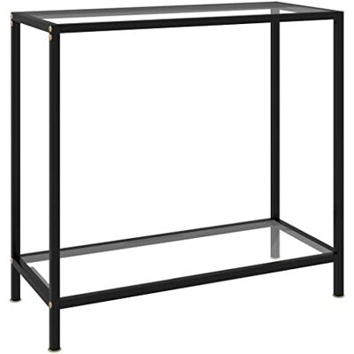 vidaXL Konsolentisch Flurtisch Konsole Beistelltisch Sideboard Wandtisch Frisiertisch Glastisch Deko Transparent 80x35x75cm Hartglas Stahl vidaXL Konsolentisch Flurtisch Konsole Beistelltisch Sideboard Wandtisch Frisiertisch Glastisch Deko Transparent 80x35x75cm Hartglas Stahl