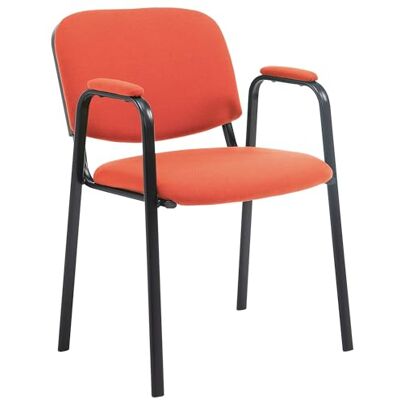 CLP Stapelstuhl mit Armlehnen gepolstert Ken Pro, Konferenzstuhl Stoffbezug stapelbar, Metallgestell schwarz stabil bis 150 kg Farbe rot CLP Stapelstuhl mit Armlehnen gepolstert Ken Pro, Konferenzstuhl Stoffbezug stapelbar, Metallgestell schwarz stabil bis 150 kg Farbe rot