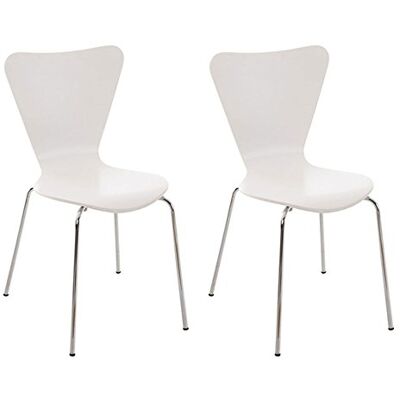 CLP 2X Konferenzstuhl Calisto Mit Holzsitz Und Stabilem Metallgestell I 2X Platzsparender Stapelstuhl Farbe weiß CLP 2X Konferenzstuhl Calisto Mit Holzsitz Und Stabilem Metallgestell I 2X Platzsparender Stapelstuhl Farbe weiß