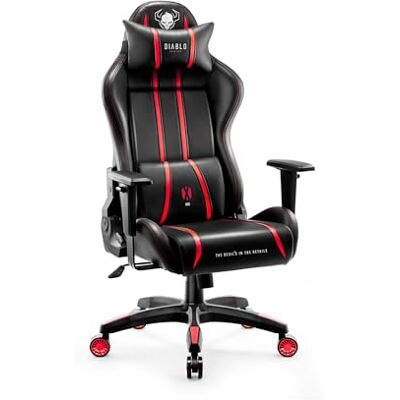 Diablo X-One 2.0 Gaming Stuhl für Kinder mit Kopfstütze und Lendenkissen Kinder Gaming Chair aus HDS-Kunstleder, 140° Rückenlehne, Armlehnen, Wippfunktion, HR-Schaum und Tilttech-System Diablo X-One 2.0 Gaming Stuhl für Kinder mit Kopfstütze und Lendenkissen Kinder Gaming Chair aus HDS-Kunstleder, 140° Rückenlehne, Armlehnen, Wippfunktion, HR-Schaum und Tilttech-System