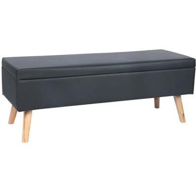 Relaxdays Sitzbank, Stauraum, gepolstert, Kunstleder, Holz, HBT: 40 x 110 x 40 cm, Sitztruhe Flur, Schlafzimmer, schwarz Relaxdays Sitzbank, Stauraum, gepolstert, Kunstleder, Holz, HBT: 40 x 110 x 40 cm, Sitztruhe Flur, Schlafzimmer, schwarz