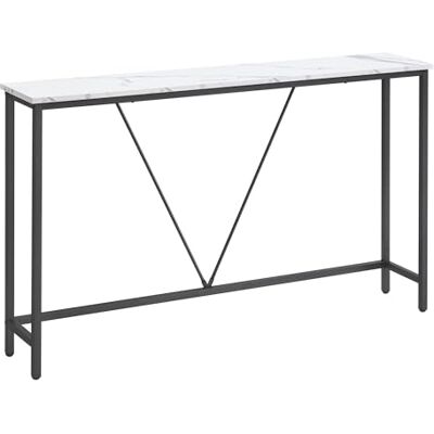 VASAGLE Konsolentisch, Flurtisch schmal, Sofatisch, Beistelltisch für Wohnzimmer, Flur, Eingangsbereich, einfache Montage, marmorweiß-tintenschwarz LNT020W01 VASAGLE Konsolentisch, Flurtisch schmal, Sofatisch, Beistelltisch für Wohnzimmer, Flur, Eingangsbereich, einfache Montage, marmorweiß-tintenschwarz LNT020W01
