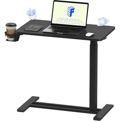 FlexiSpot Beistelltisch höhenverstellbar mit Rollen, stufenlose Gasfeder Computertisch/Nachttisch/Couchtisch/Betttisch mit Getränkehalter, C-Gestell passt unter Sofa und Bett, mobiler Tisch 70×40cm FlexiSpot Beistelltisch höhenverstellbar mit Rollen, stufenlose Gasfeder Computertisch/Nachttisch/Couchtisch/Betttisch mit Getränkehalter, C-Gestell passt unter Sofa und Bett, mobiler Tisch 70×40cm