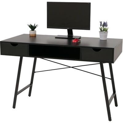 Mendler Schreibtisch HWC-E92 3D-Struktur 120 x 60 cm schwarz Bürotisch, Computertisch Mendler Schreibtisch HWC-E92 3D-Struktur 120 x 60 cm schwarz Bürotisch, Computertisch