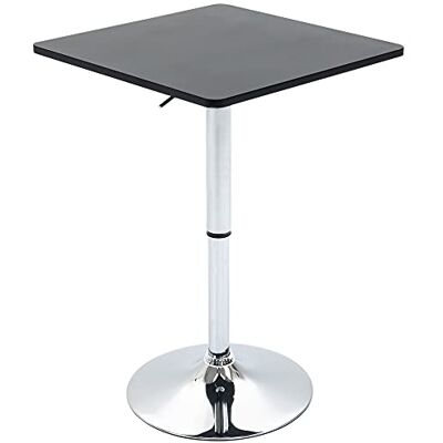 HOMCOM Bartisch Höhenverstellbar Stehtisch mit Drehbar Tischplatte, rutschfest Küchentisch für Wohnzimmer, Esszimmer, Schwarz, 60 x 60 x 69-93 cm HOMCOM Bartisch Höhenverstellbar Stehtisch mit Drehbar Tischplatte, rutschfest Küchentisch für Wohnzimmer, Esszimmer, Schwarz, 60 x 60 x 69-93 cm