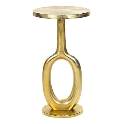 Beliani Beistelltisch Metall Gold mit Säulenfuß rund ø29 cm Anik Optik Retro Look Apiti Beliani Beistelltisch Metall Gold mit Säulenfuß rund ø29 cm Anik Optik Retro Look Apiti