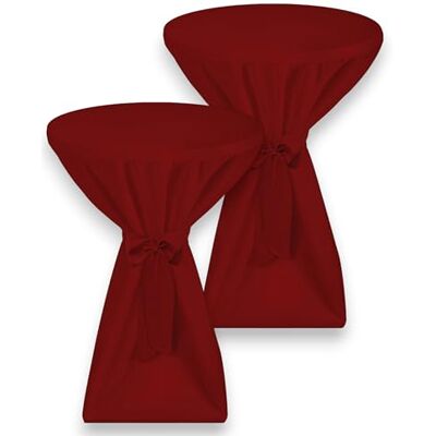 Beautissu 2X Premium Stehtischhusse Blickdicht mit Schleifenband Stehtisch Ø70-75cm Bordeaux rutschfest Bügelfrei 40°C Waschbar Stehtischüberzug für Bistrotisch Bartisch Gastronomie Husse Premium L Beautissu 2X Premium Stehtischhusse Blickdicht mit Schleifenband Stehtisch Ø70-75cm Bordeaux rutschfest Bügelfrei 40°C Waschbar Stehtischüberzug für Bistrotisch Bartisch Gastronomie Husse Premium L
