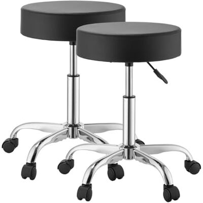 VEVOR Rollhocker 226,8 kg, Bürohocker mit PU-Rolle, Drehhocker Höhenverstellbar, Ergonomischer Sitz aus PU-Leder mit Dicker Polsterung, 360° Drehbar, für Salon, Klinik & Arztpraxis, 2er-Set VEVOR Rollhocker 226,8 kg, Bürohocker mit PU-Rolle, Drehhocker Höhenverstellbar, Ergonomischer Sitz aus PU-Leder mit Dicker Polsterung, 360° Drehbar, für Salon, Klinik & Arztpraxis, 2er-Set